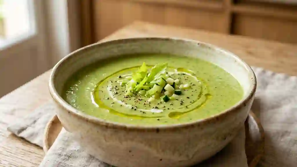 Velouté de céleri et courgettes soyeux - Photo de présentation