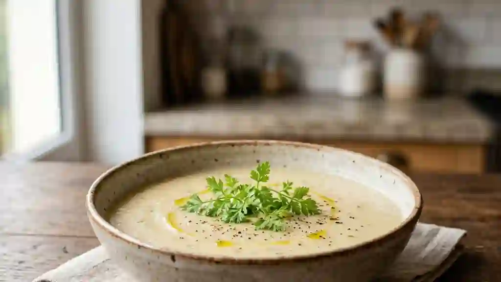 Velouté de navets au cerfeuil frais - Photo de présentation