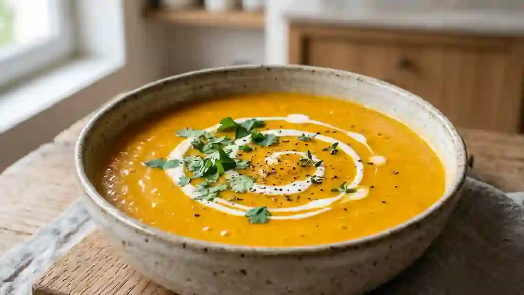 Velouté de carottes soyeux à la crème - Photo de présentation