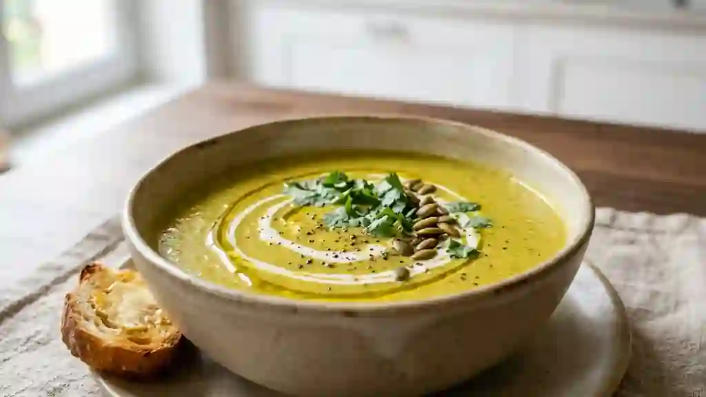 Velouté de courgettes onctueux au curry - Photo de présentation