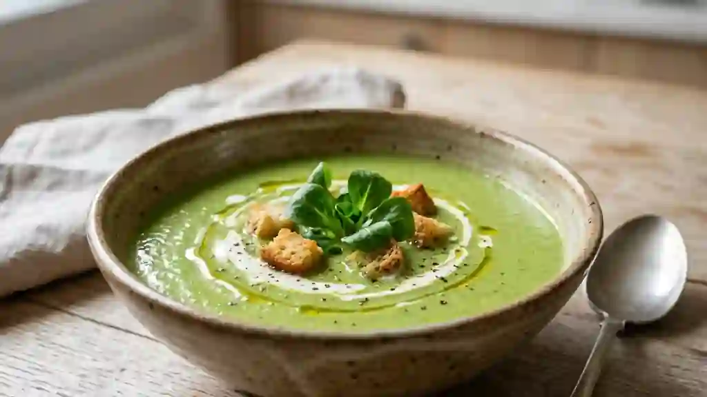 Velouté de mâche soyeux à la crème - Photo de présentation