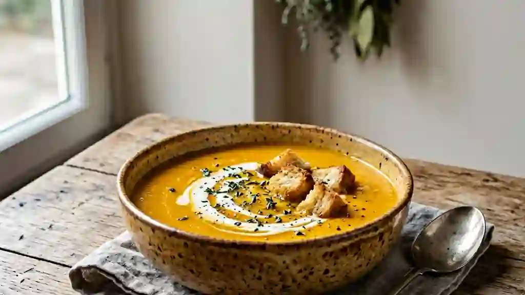 Velouté de potiron fondant façon paysanne - Photo de présentation