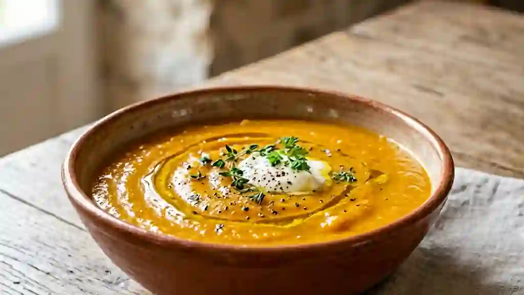 Velouté Rustique de Citrouille au Thym - Photo de présentation