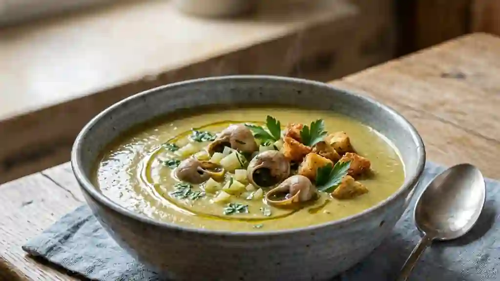 Velouté d'escargots onctueux au fenouil - Photo de présentation