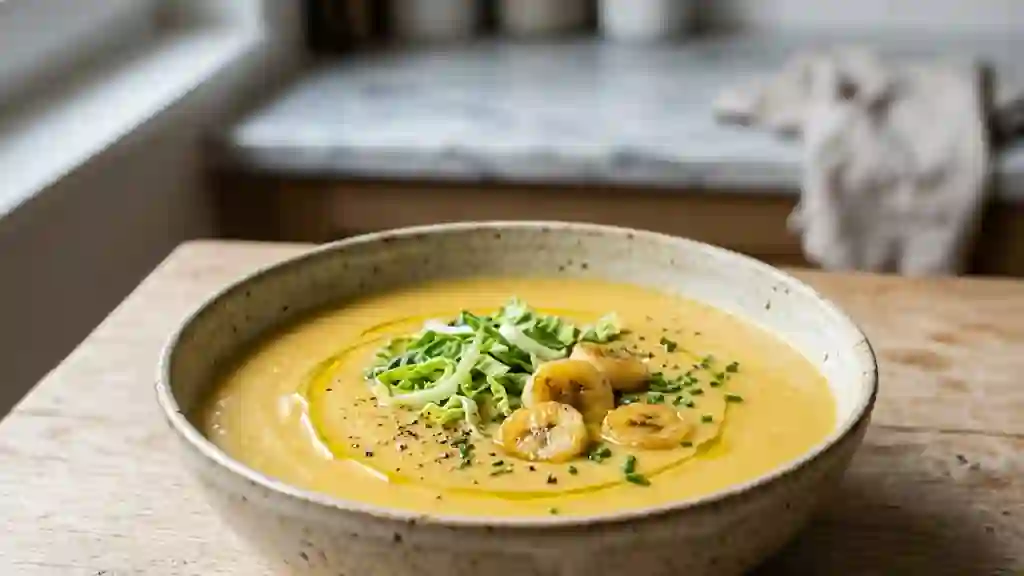 Velouté crémeux banane et chou chinois - Photo de présentation