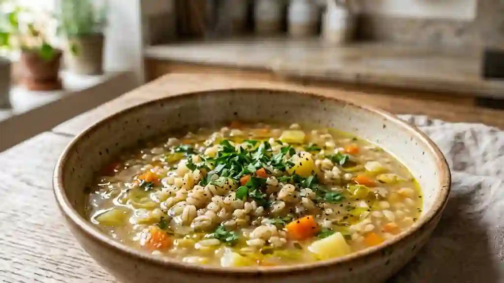 Bouillon Rustique à l'Orge et Légumes - Photo de présentation