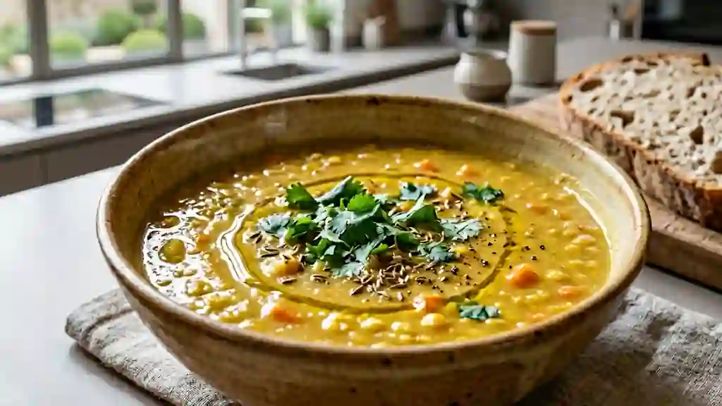 Velouté de Lentilles Jaunes au Cumin et Curcuma - Photo de présentation