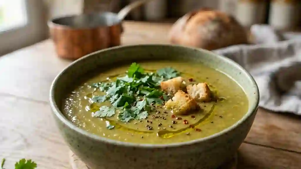 Velouté onctueux pois cassés et coriandre - Photo de présentation