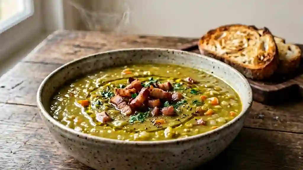 Velouté de pois cassés au lard fumé - Photo de présentation