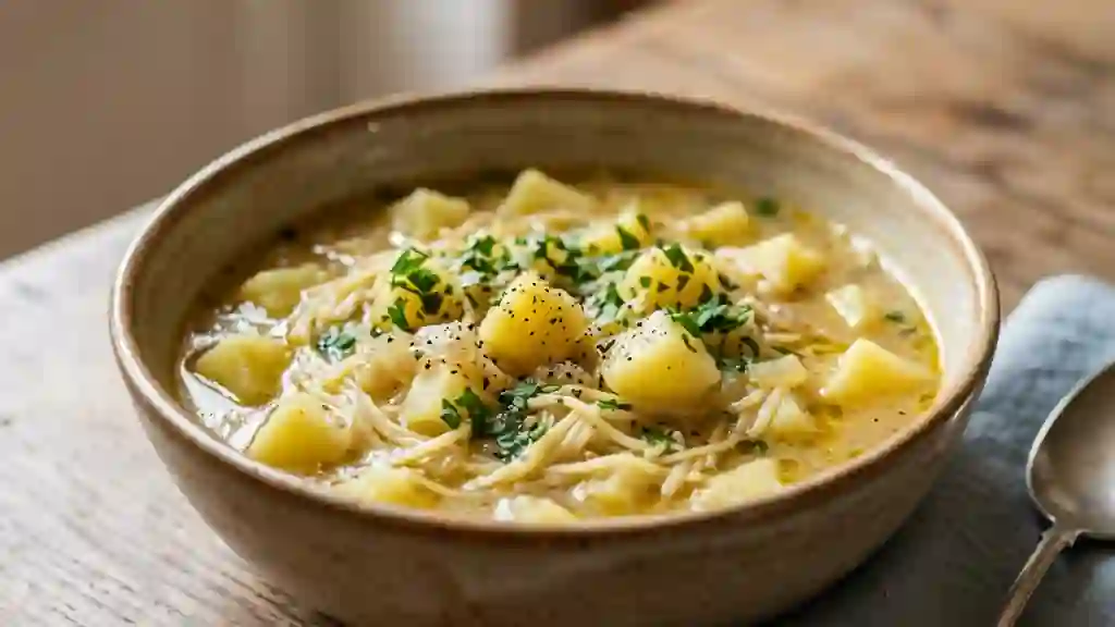 Bouillon onctueux pommes de terre et vermicelles - Photo de présentation