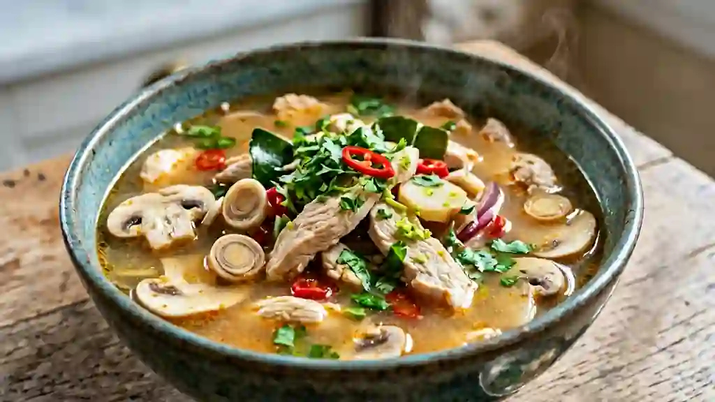 Bouillon thaï poulet, citronnelle et galanga - Photo de présentation