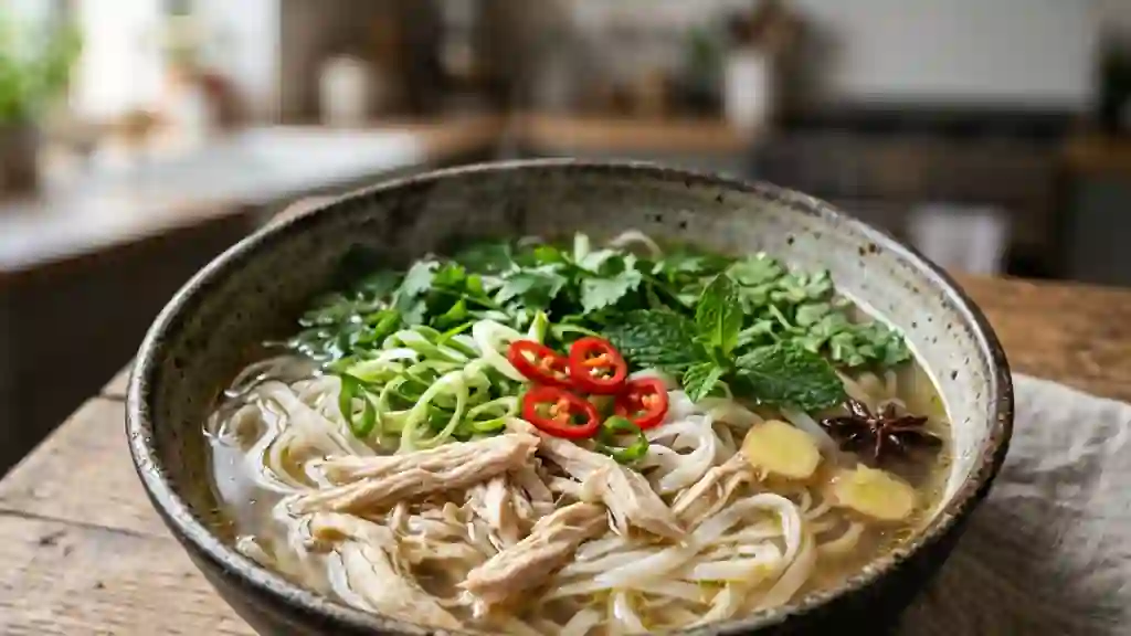 Soupe Tonkinoise au Poulet et Épices Douces - Photo de présentation