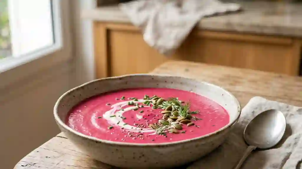 Velouté de betterave rose soyeux et onctueux - Photo de présentation