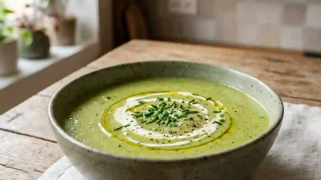 Velouté soyeux courgette et poireau - Photo de présentation