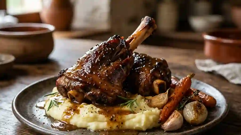 Souris d'agneau fondantes et laquées au miel - Photo de présentation