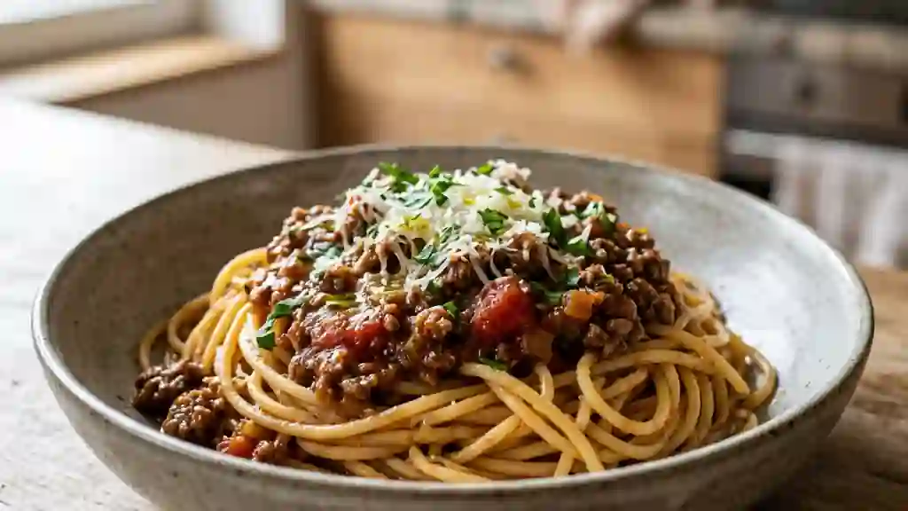 Spaghetti Bolognaise Fondante et Mijotée - Photo de présentation