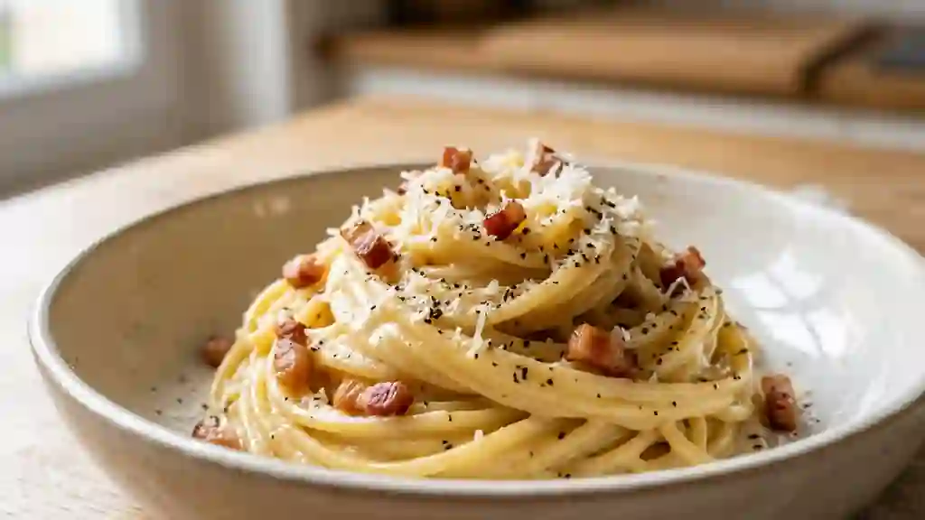 Spaghetti Carbonara Crémeux aux Lardons - Photo de présentation