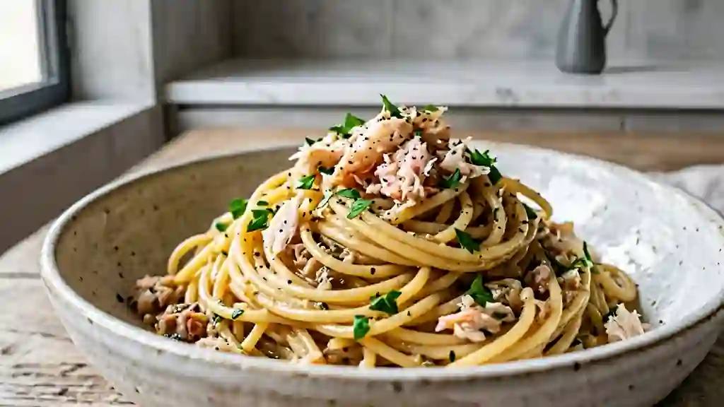 Spaghetti aux favouilles iodés et ailés - Photo de présentation