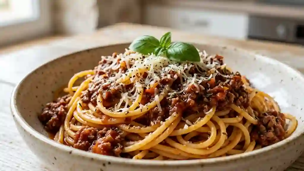 Spaghetti Bolognaise : Sauce Mijotée et Fondante - Photo de présentation