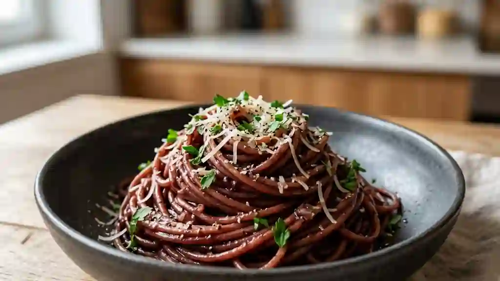 Spaghettis au Vin Rouge et Parmesan - Photo de présentation