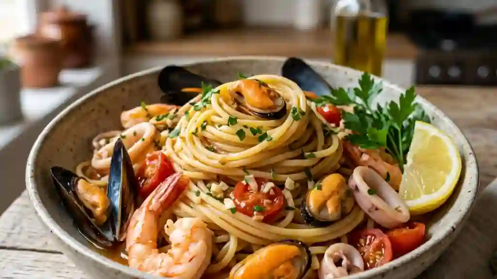 Spaghettis Iodés aux Fruits de Mer et Ail - Photo de présentation