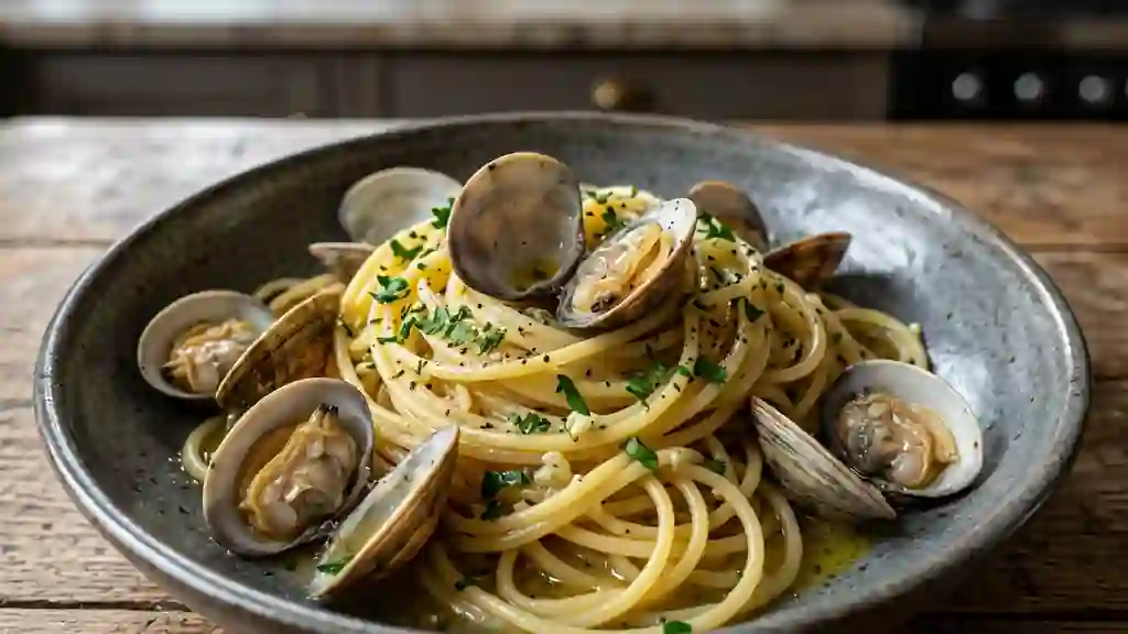 Spaghettis aux palourdes ail et vin blanc - Photo de présentation