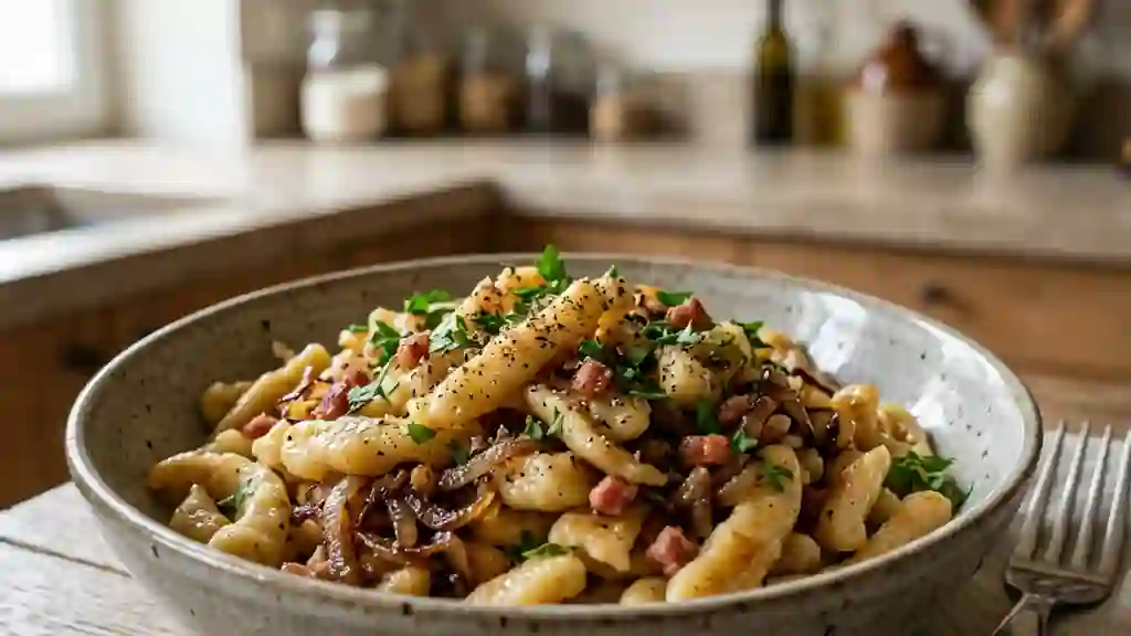 Spätzle alsaciens dorés au beurre - Photo de présentation