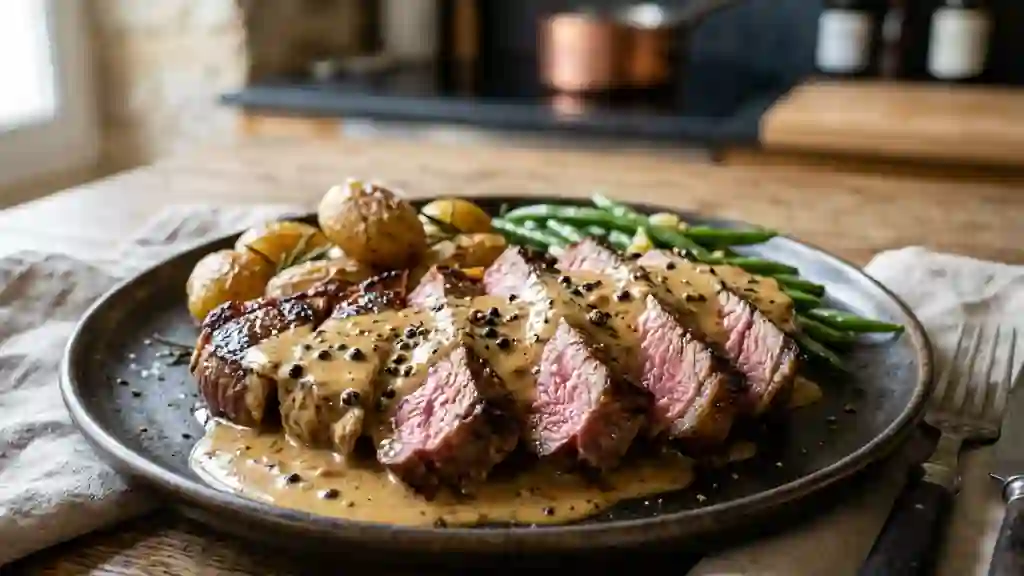 Steak juteux au whisky et poivre concassé - Photo de présentation