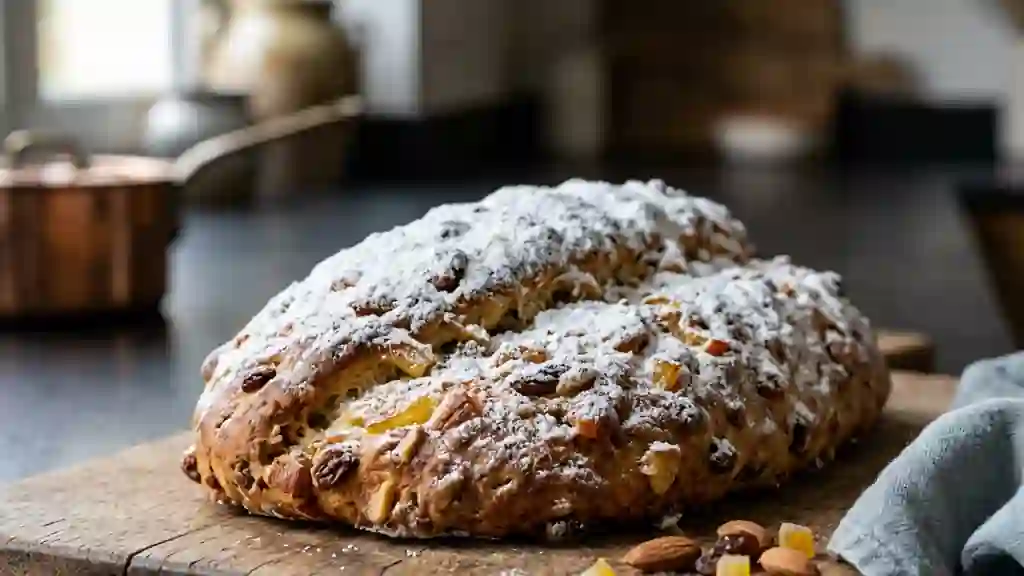 Stollen rhénan : brioche de Noël aux fruits confits - Photo de présentation