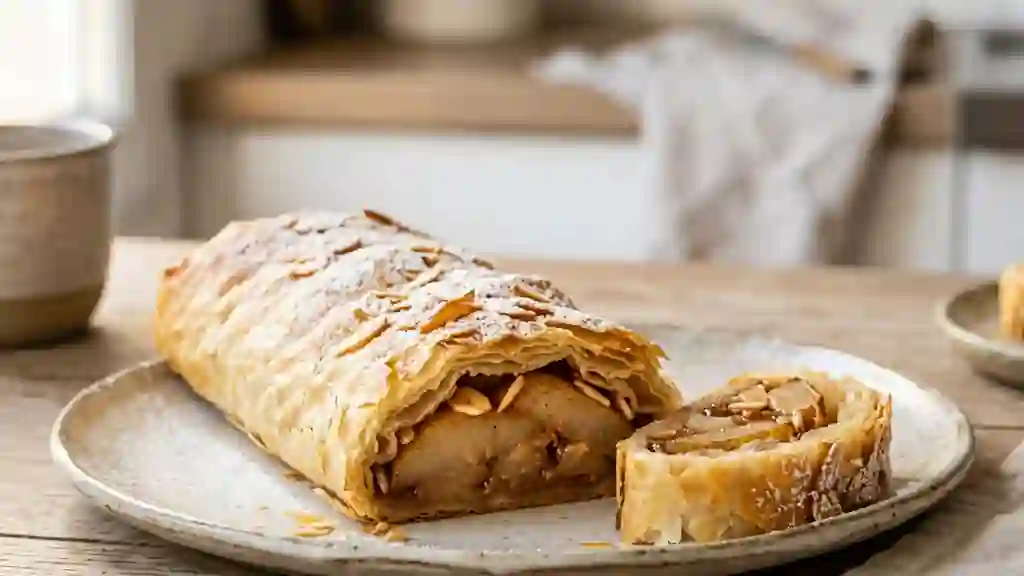 Strudel aux poires et amandes croustillantes - Photo de présentation
