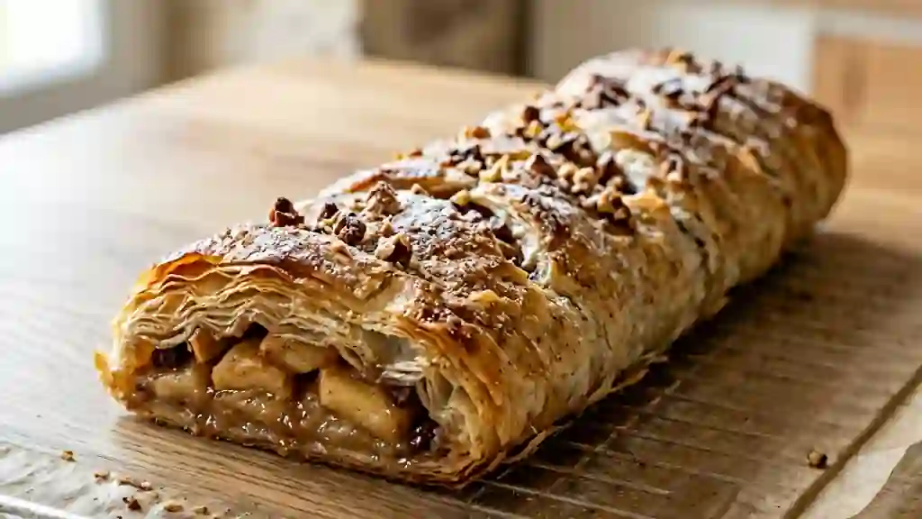 Strudel aux pommes croustillant et fondant - Photo de présentation