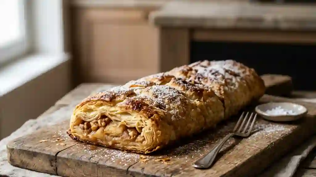 Strudel aux pommes croustillant et cannelle - Photo de présentation