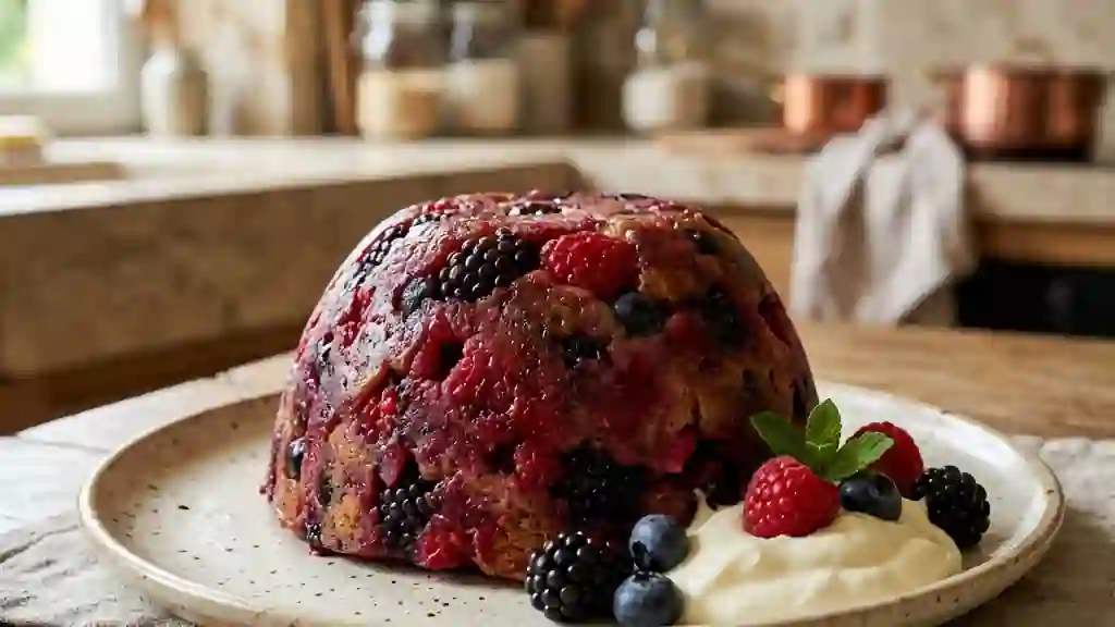 Summer Pudding fondant aux fruits rouges - Photo de présentation