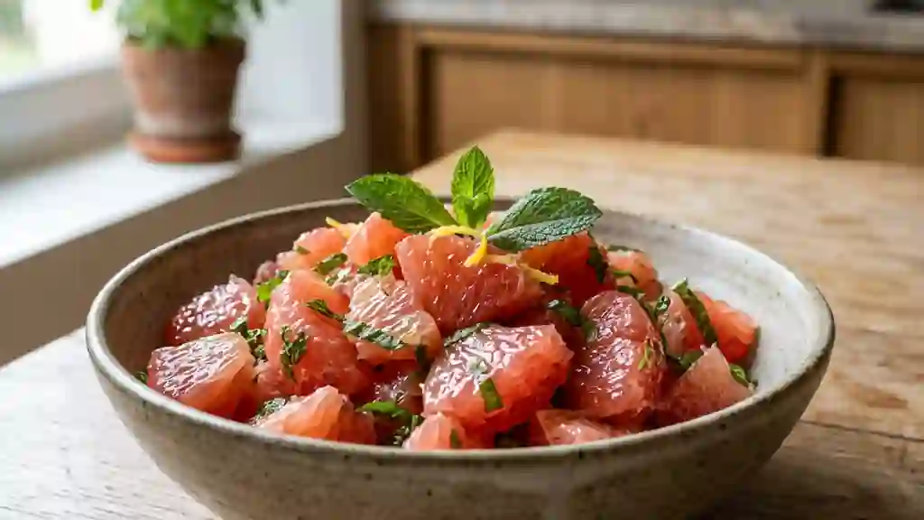 Suprêmes de pomelo acidulés à la menthe - Photo de présentation