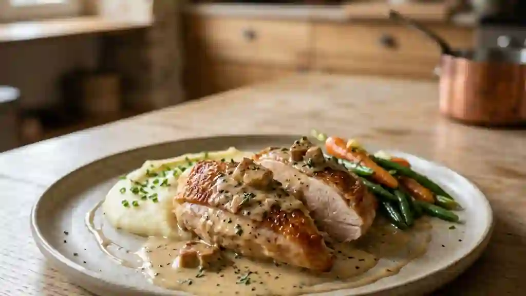Suprêmes de volaille fondants au foie gras - Photo de présentation