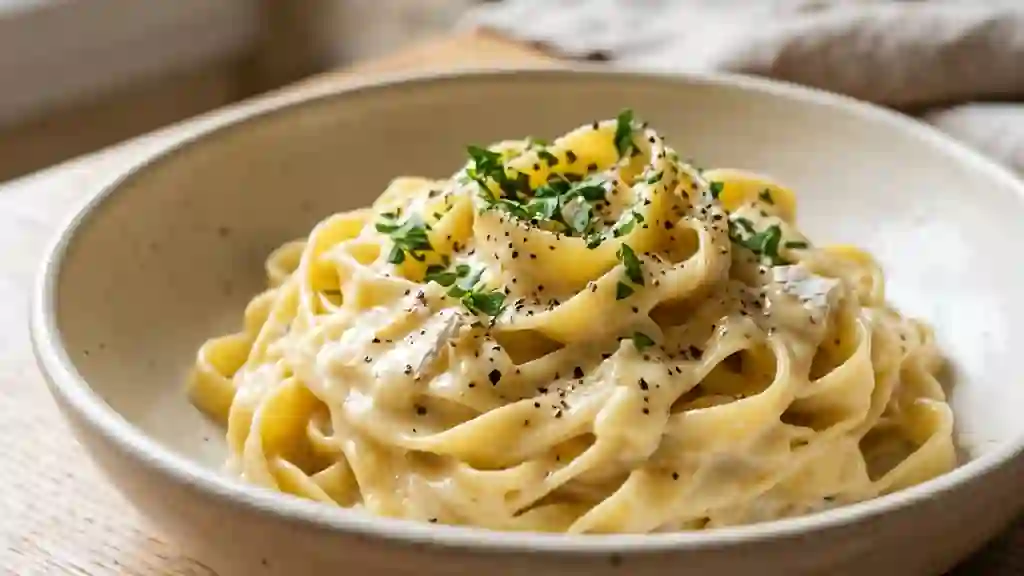 Tagliatelles onctueuses au camembert fondu - Photo de présentation