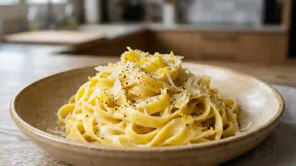 Tagliatelles Crémeuses au Citron et Parmesan - Photo de présentation