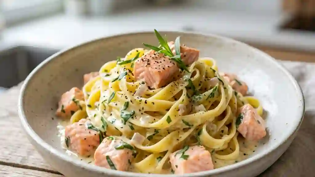 Tagliatelles Crémeuses au Saumon et Estragon - Photo de présentation