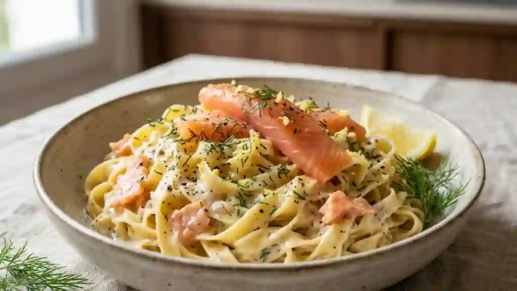 Tagliatelles Fondantes au Saumon et Aneth - Photo de présentation