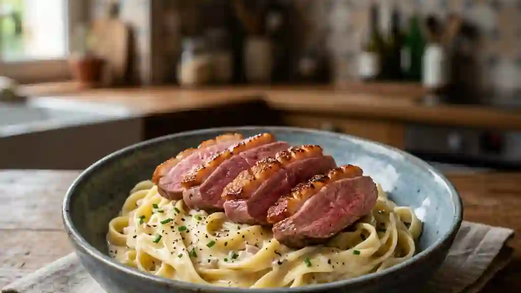 Tagliatelles au Magret et Crème Onctueuse - Photo de présentation