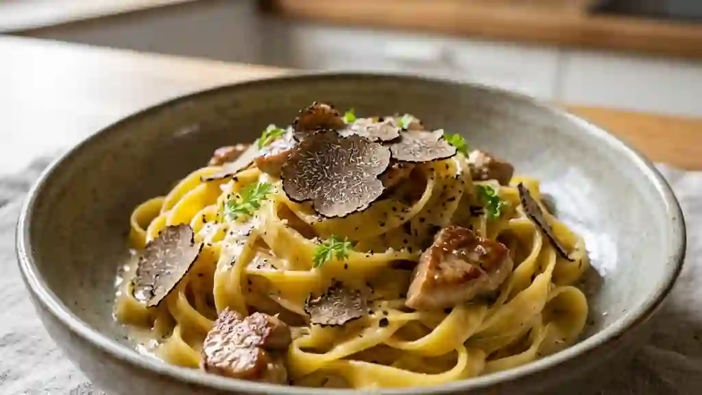 Tagliatelles Soyeuses Truffe et Foie Gras - Photo de présentation