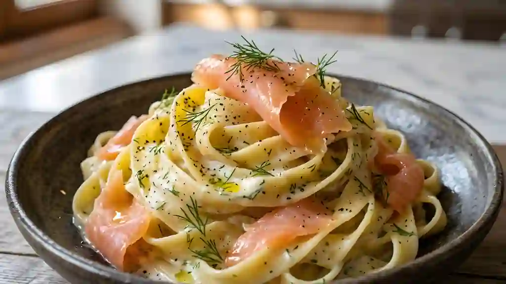 Tagliatelles onctueuses au saumon et citron - Photo de présentation