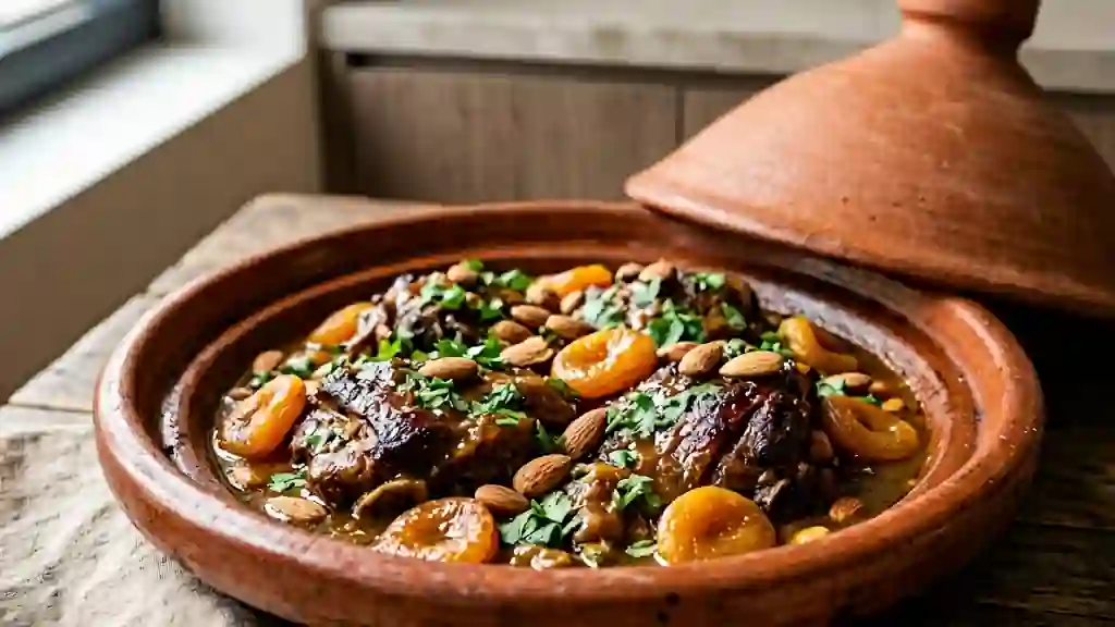 Tajine d'agneau fondant au miel et abricots - Photo de présentation
