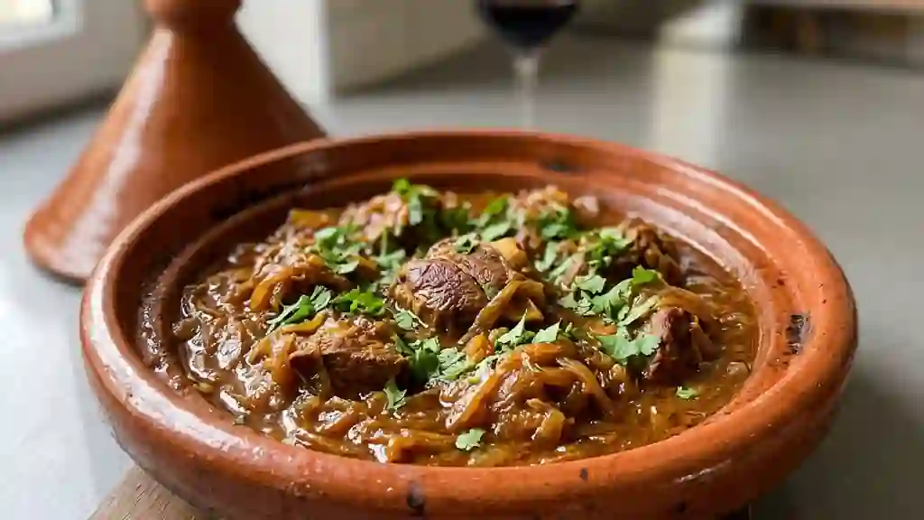 Agneau confit au Gigondas et compotée d'oignons - Photo de présentation