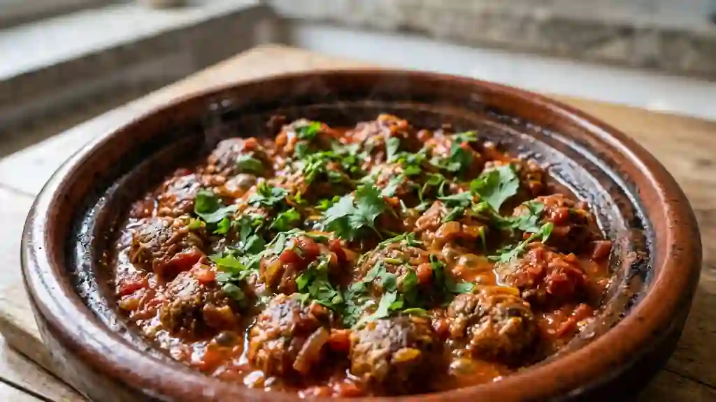 Tajine de boulettes fondantes bœuf et coriandre - Photo de présentation