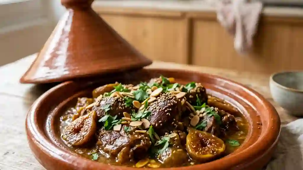 Tajine de mouton fondant aux figues et miel - Photo de présentation