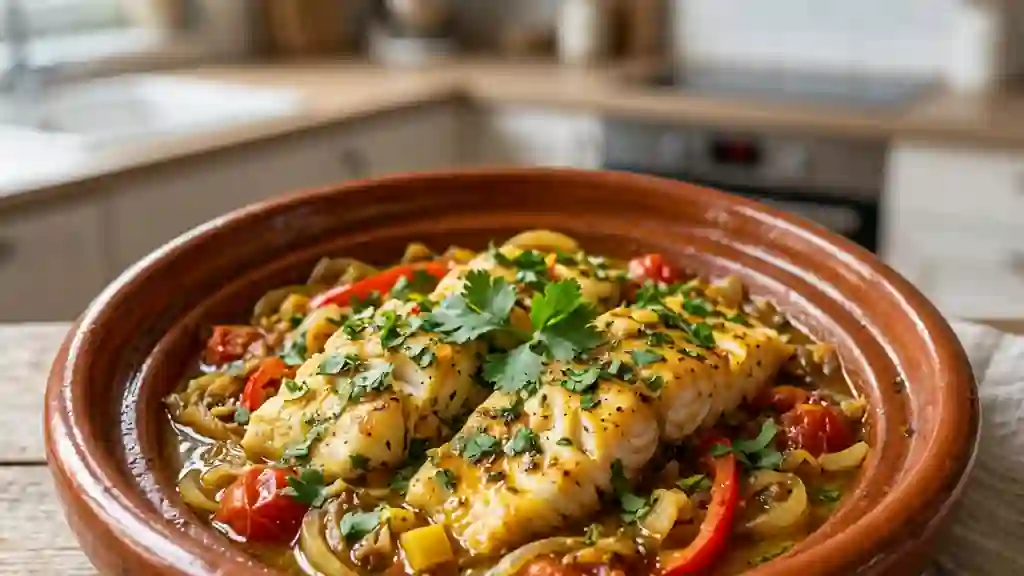 Tajine de poisson fondant au citron confit - Photo de présentation