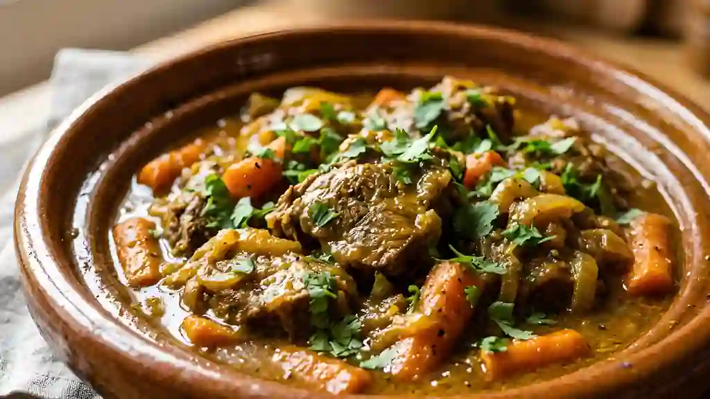 Tajine de veau fondant aux carottes confites - Photo de présentation
