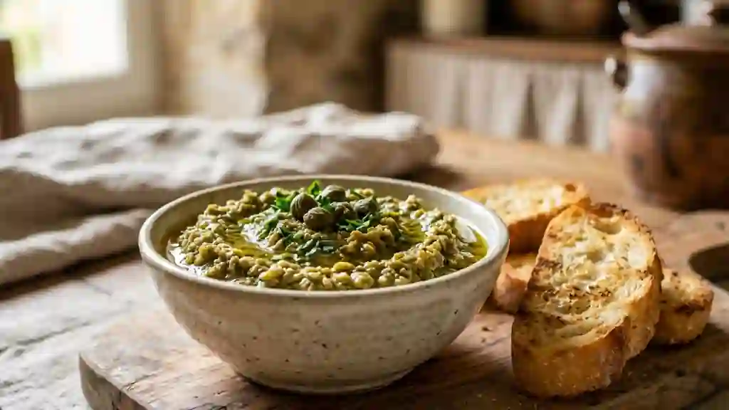 Tapenade verte acidulée et fondante - Photo de présentation