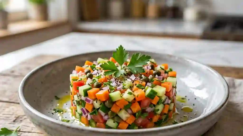 Tartare de crudités croquant au citron - Photo de présentation